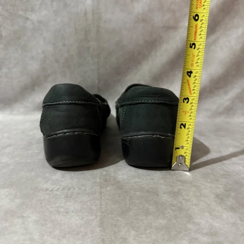 Clarks Collection Loafers Womens 5 Black Good Nubuck Leather Slip On Comfort